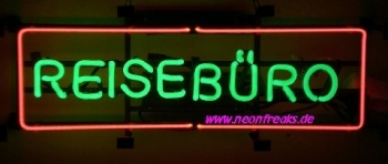 Reisebüro Neonreklame  Neonscript Neon sign Travel Shop signs ne