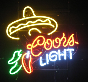 SOMBRERO Coors light Mexiko Hut neon sign Neronreklame