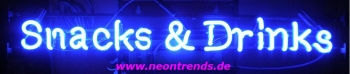 Snacks & Drinks Neonreklame Neon sign Neonschild blue