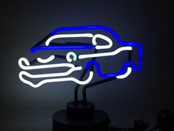 Cars blue Auto Neonleuchte Neon sign light Tables Neonreklame
