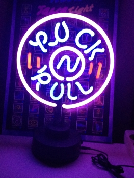 ROCK ROLL Musik Neon Tables sign Neonleuchte Neonreklame
