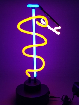 MEDIZIN Äskulap Neonleuchte Neonwerbung Arzt neon sign light