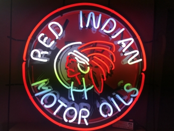 OIL red Indian Neonschild neon signs Garage Werkstatt  Neonrekla