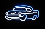 Cars blue Auto Neonleuchte Neon sign light Tables Neonreklame