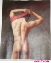 akt Gemälde Mann beim anziehen auf Canvas gay Ölgemälde